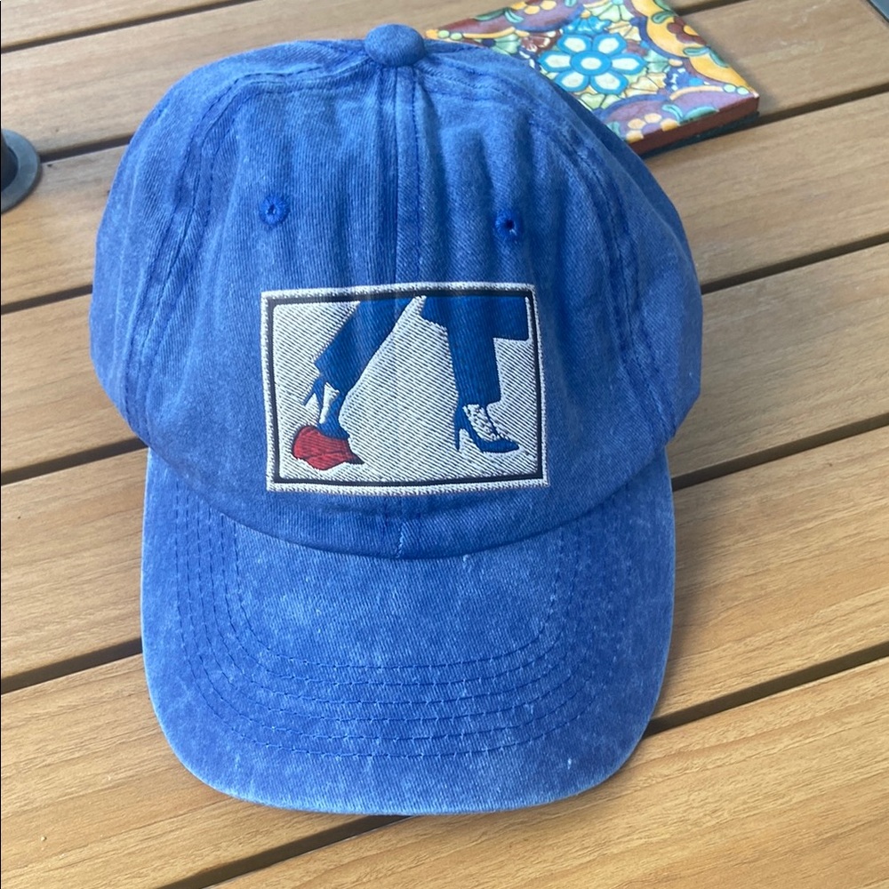 Blue Denim Cap with Embroidered Patch new